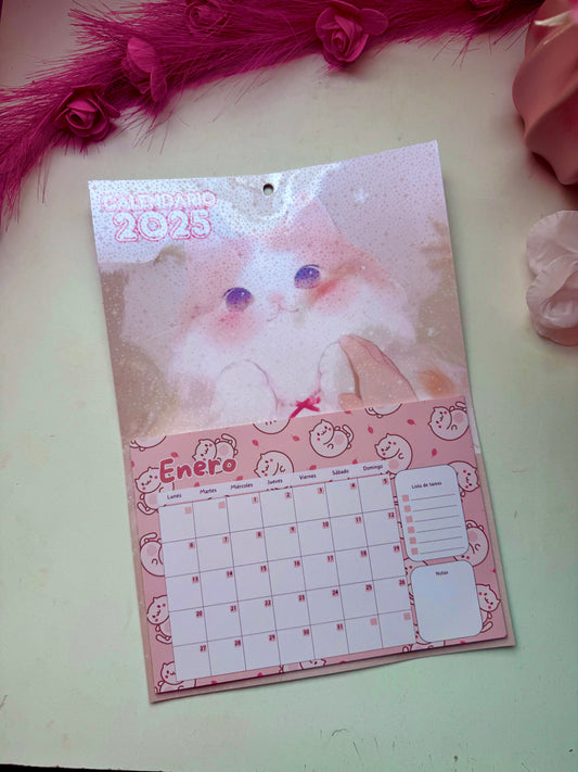 Calendario de pared gatito fluffy