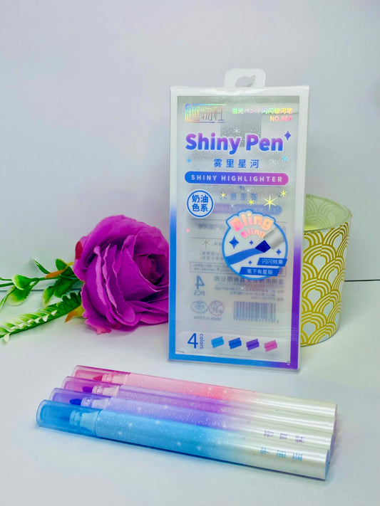 Destacador Fluorescente con Glitter 4 unidades