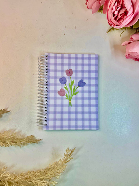 Libreta  pequeña cuadrille tulipanes