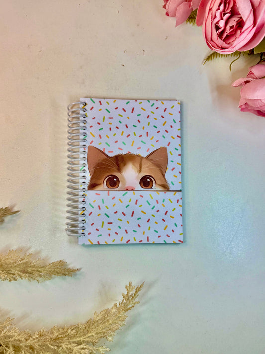 Libreta  pequeña gato confeti