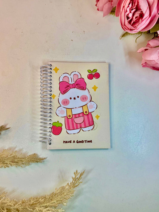 Libreta  pequeña conejito moño y frutas