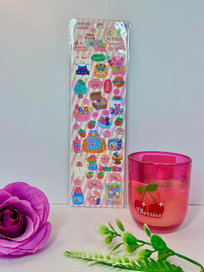 Láminas de Stickers Holográficos Cute