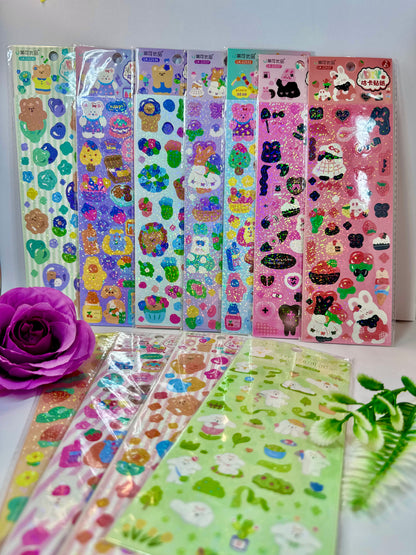 Láminas de Stickers Holográficos Cute