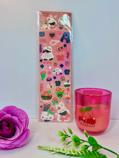 Láminas de Stickers Holográficos Cute