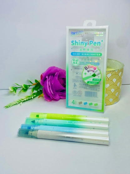 Destacador Fluorescente con Glitter 4 unidades